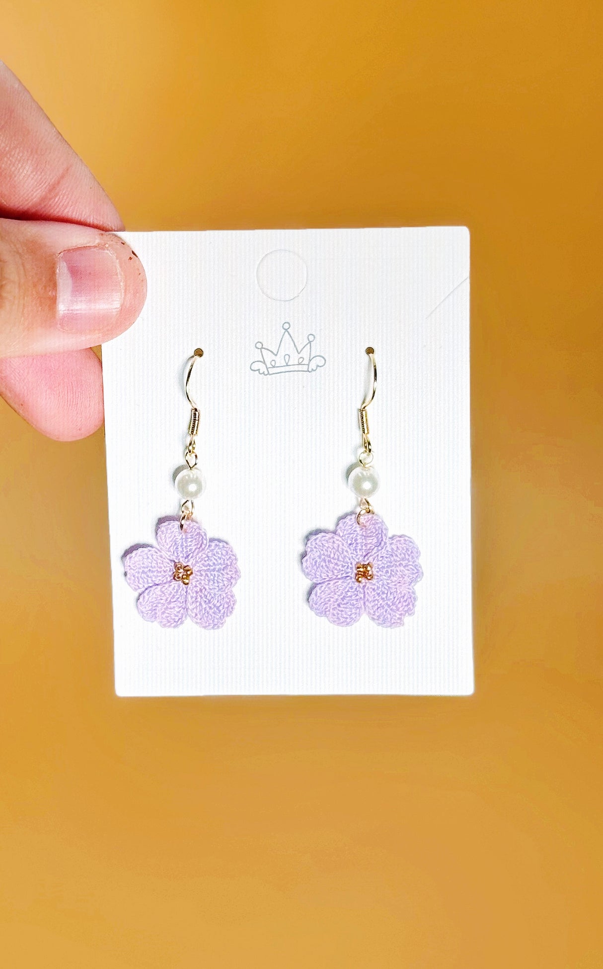 Purple Flower Earrings