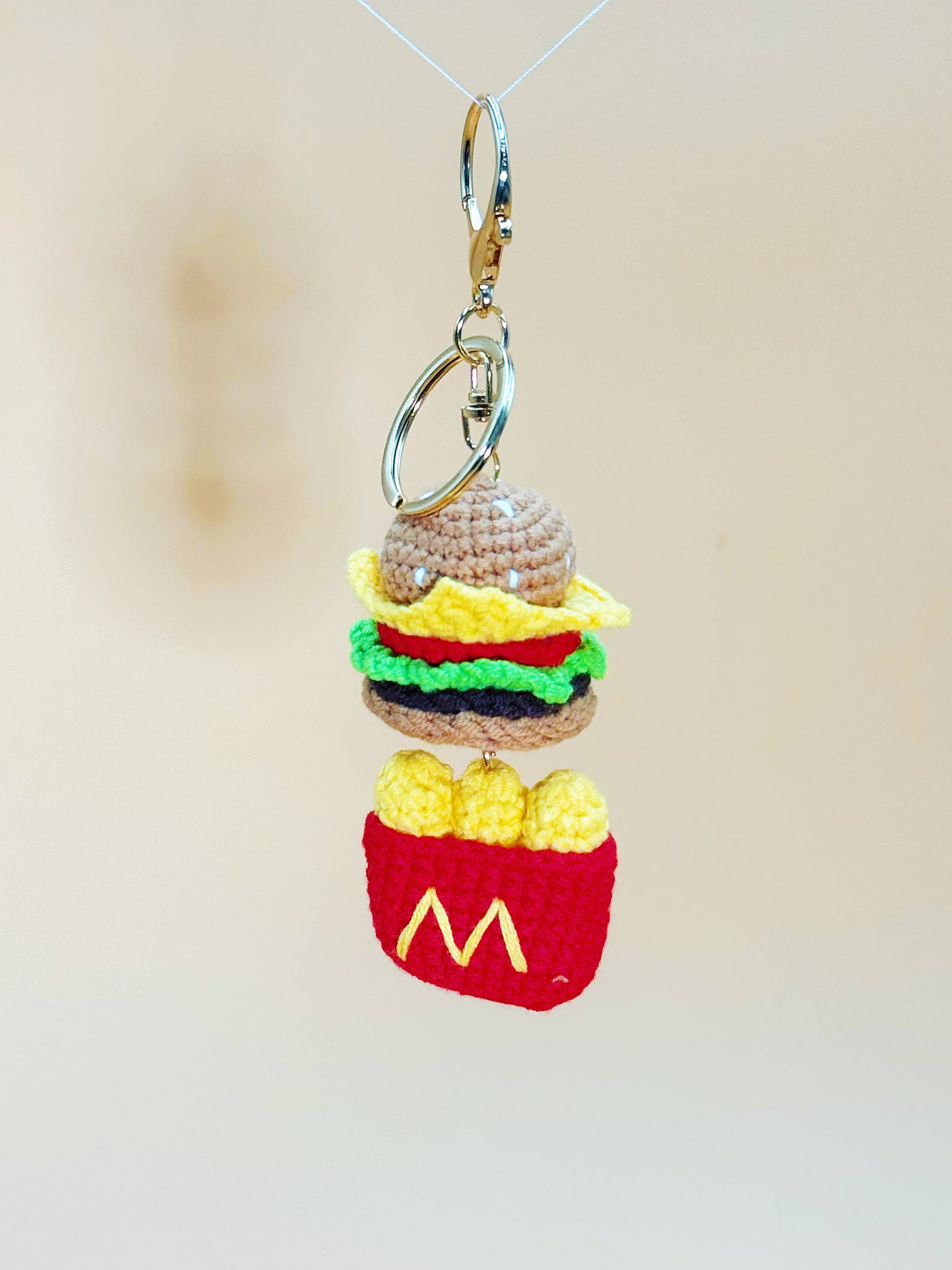 Hamburger & Fries Keychain