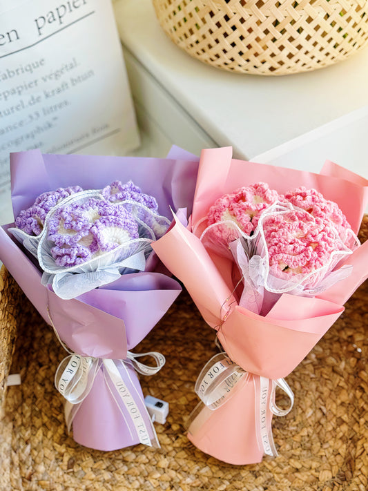 Triple Carnation Crochet Bouquet