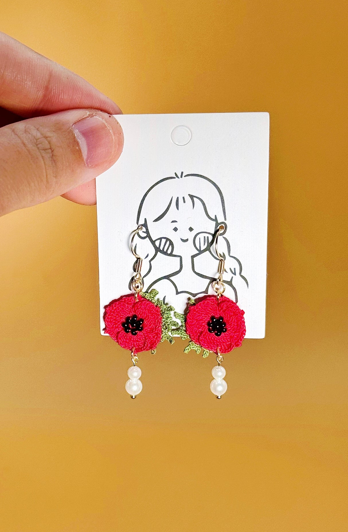 Poppy Flower Earrings