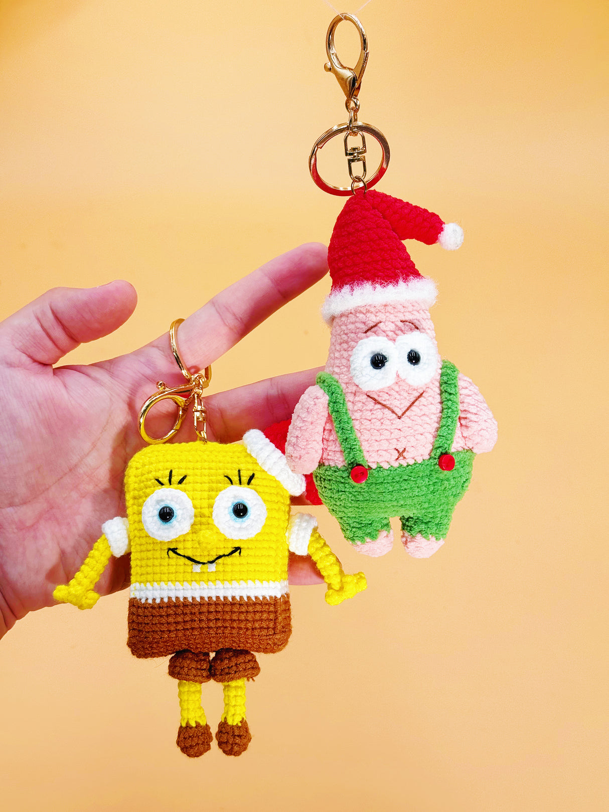 Holiday Sponge&Patrick Keychain