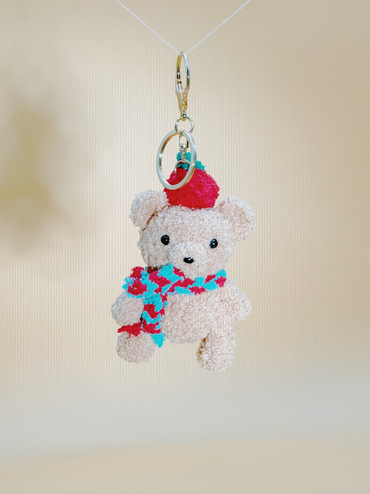 Teddy Bear with Apple on top Keychain