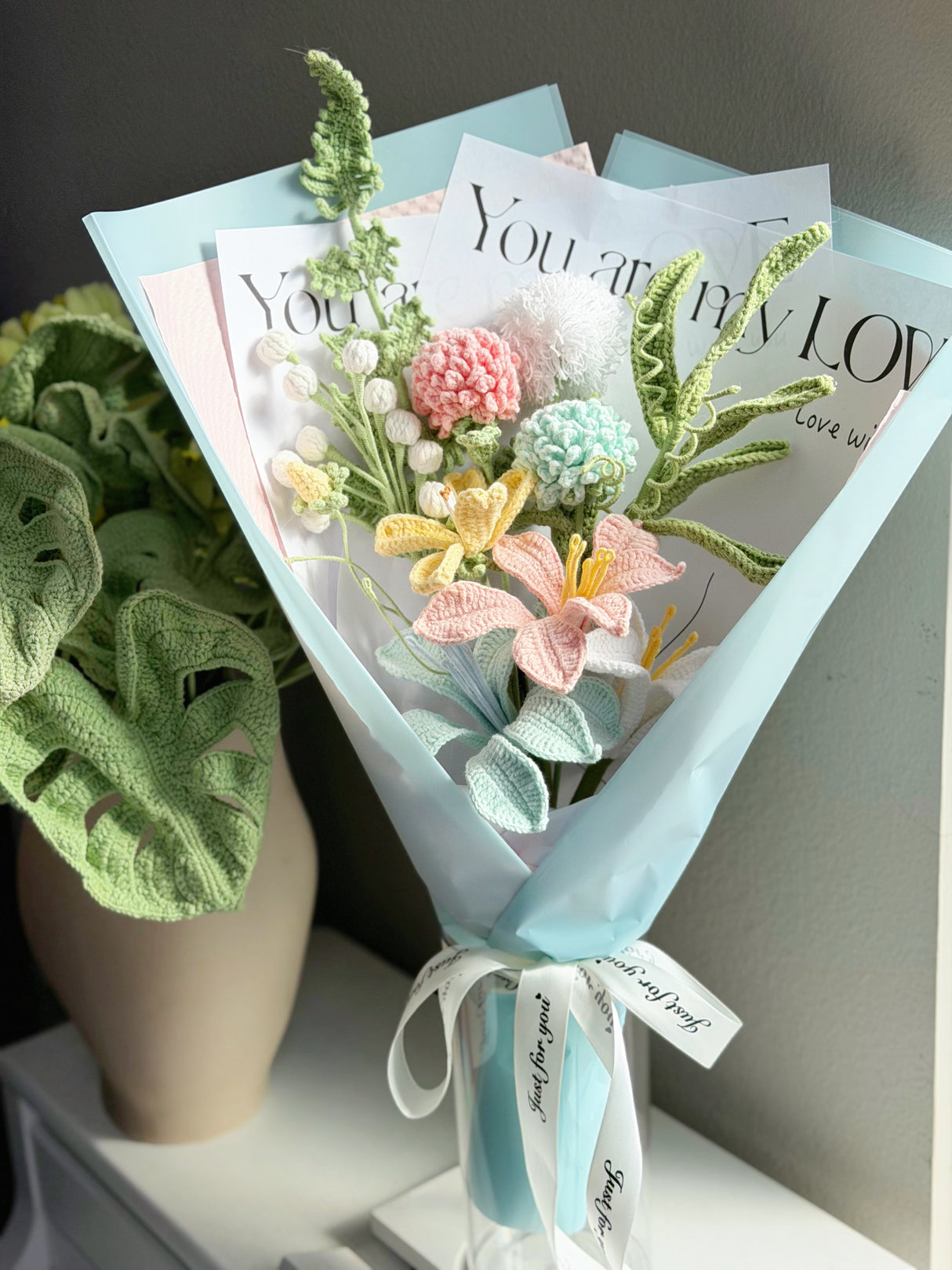 Jumbo Lily Mixed Fresh Crochet Bouquet