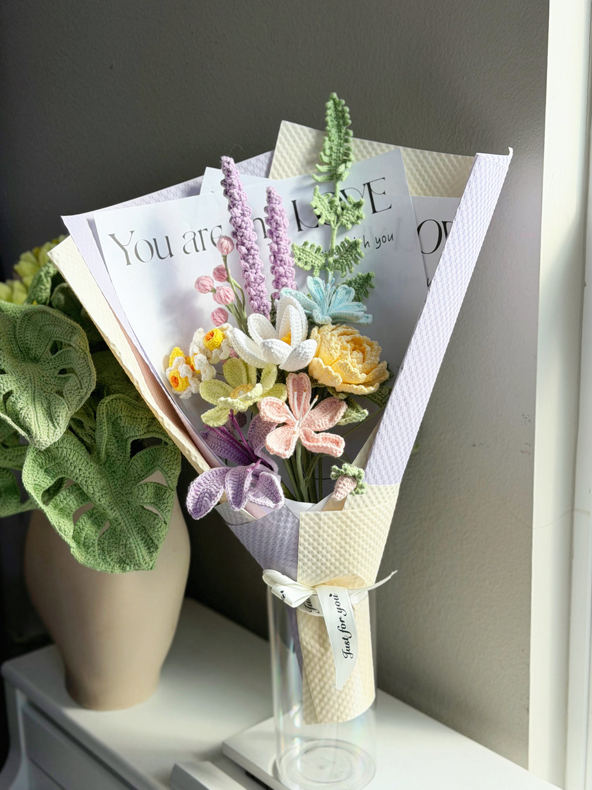 Jumbo Mixed Fresh Lavender Crochet Bouquet