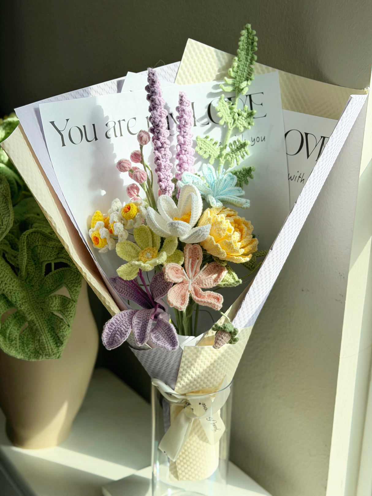 Jumbo Wild Lily & Peony Crochet Bouquet