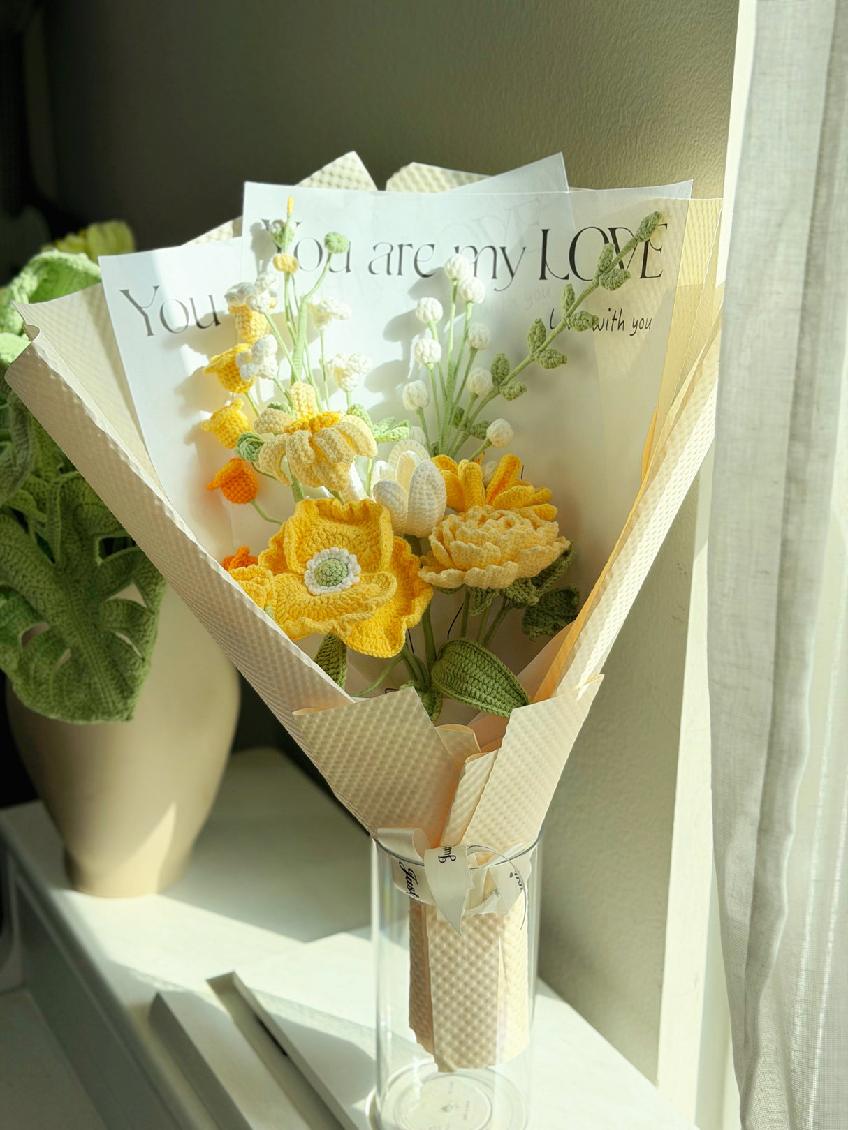 Jumbo Mixed Fresh Yellow Crochet Bouquet