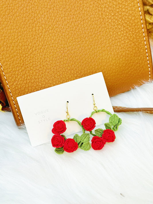 Wild Roses Circle Earrings