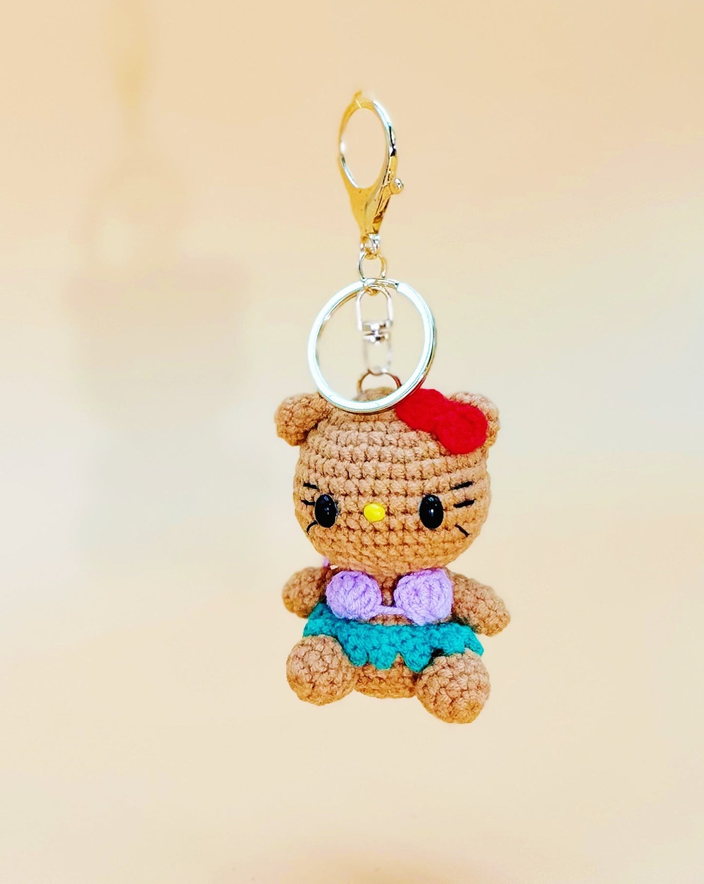 Hawaiian Kitty Keychain