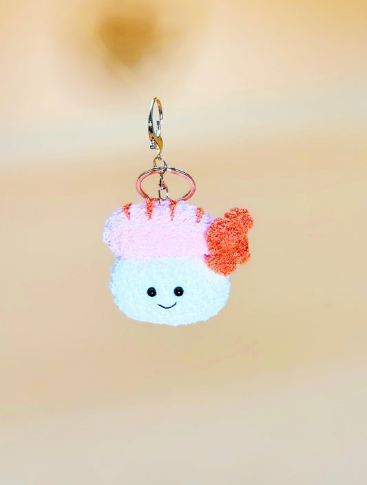 Smile Shrimp Sushi Keychain
